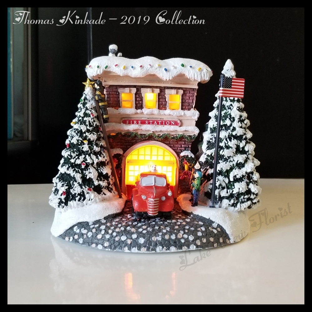 Thomas Kinkade's Festive Fire Station 2019
